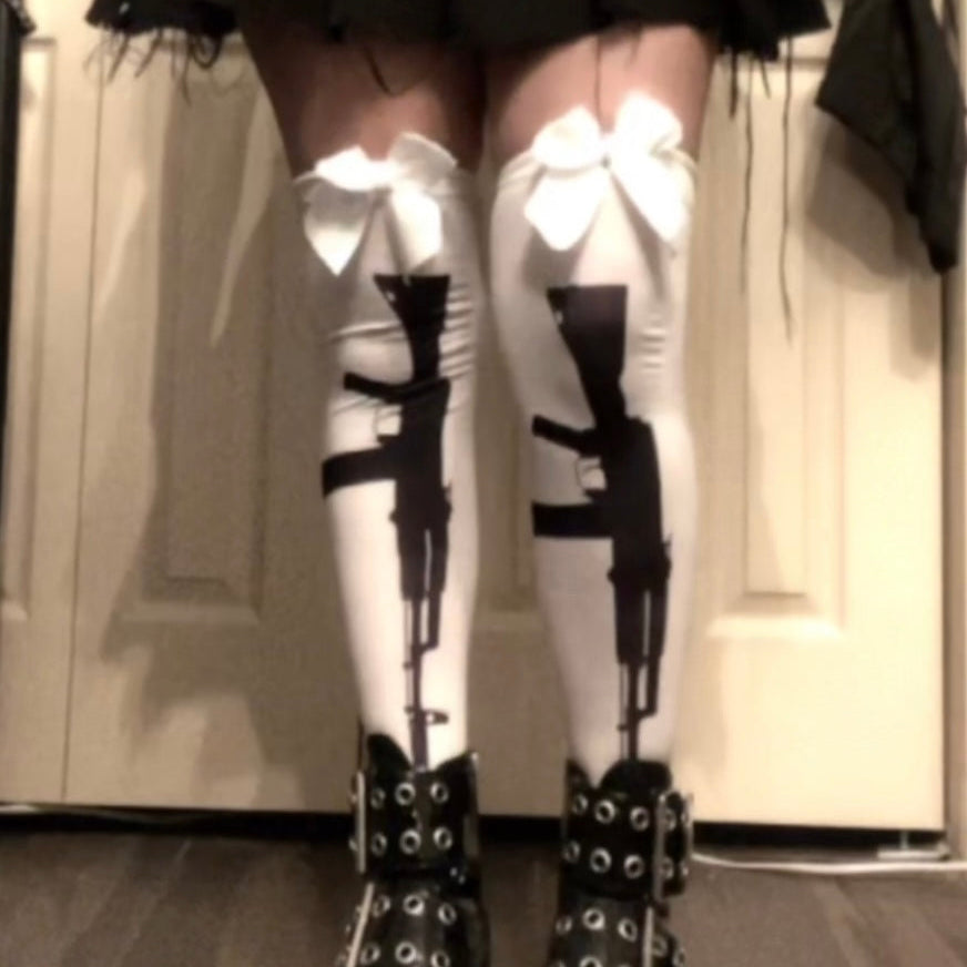 Gun Thigh High Socks